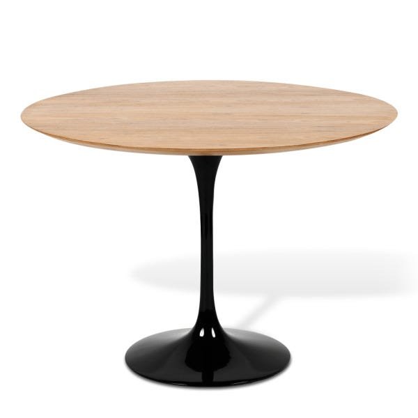 Mesa de Jantar Tulipa Saarinen Redonda 110cm - Freijó - Preto - 1