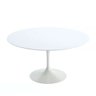 Mesa de Jantar Tulipa Saarinen Redonda 80cm + Vidro Laca Branco - 1