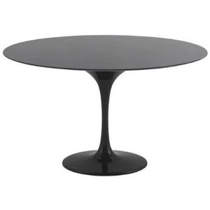 Mesa de Jantar Tulipa Saarinen Redonda 80cm + Vidro Laca Preto