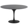 Mesa de Jantar Tulipa Saarinen Redonda 80cm + Vidro Laca Preto - 1