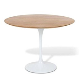 Mesa de Jantar Tulipa Saarinen Redonda 120cm - Freijó - Branco - 1