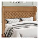 Ver imagem 2 de Kit Cabeceira Cama Box Queen 160 Cm Madrid com Puff Recamier Santorini Couríssimo Whisky - Lyam