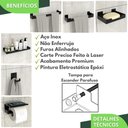 Ver imagem 2 de Kit Acessórios Para Banheiro Preto Fosco 6 Peças ELG