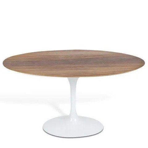Mesa de Jantar Tulipa Saarinen Redonda 150cm - Mezzo Castani - Branco