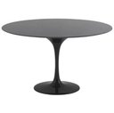 Ver imagem 1 de Mesa de Jantar Tulipa Saarinen Redonda 100cm + Vidro 6mm Temperado - Laqueada - Preto