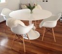 Ver imagem 2 de Mesa de Jantar Tulipa Saarinen Redonda 100cm + Vidro Temperado Tampo Laca Branca Base Branca