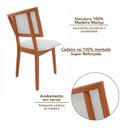 Ver imagem 6 de Kit 6 Cadeiras Madeira Maciça e Estofada Bréscia Espresso Móveis Branco/Champagne/Off White