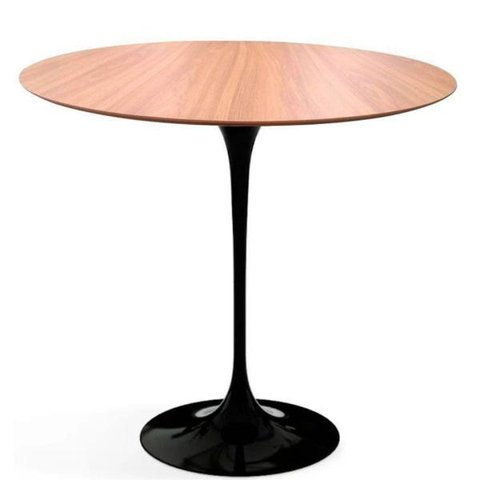 Mesa Lateral Tulipa Saarinen Redonda 51cm - Freijó - Preto