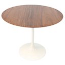 Ver imagem 1 de Mesa de Jantar Tulipa Saarinen Redonda 100cm - Imbuia - Branco