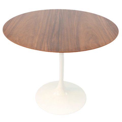 Mesa de Jantar Tulipa Saarinen Redonda 100cm - Imbuia - Branco