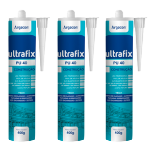 Adesivo Selante Pu 40 Branco 400g Argacon Kit 3 Unidades