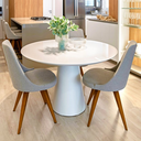 Ver imagem 3 de Mesa de Jantar Cone 80cm - Laqueada - Branco