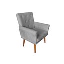 Ver imagem 1 de Poltrona Decorativa Bia Suede Cinza