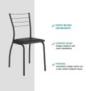 Ver imagem 4 de Kit 2 Cadeiras Tubo Preto Napa Preta Carraro