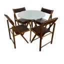 Ver imagem 3 de Conjunto Mesa Redonda com 4 Cadeiras Dobráveis Estofadas Mel