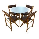 Ver imagem 2 de Conjunto Mesa Redonda com 4 Cadeiras Dobráveis Estofadas Mel