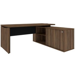 Mesa Escrivaninha Em L 1600 Y37 Conect Nogal/preto Artany - 2