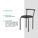 Ver imagem 3 de Conjunto 2 Banquetas Tubo Preto Napa Preta Carraro
