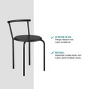 Ver imagem 4 de Conjunto 2 Banquetas Tubo Preto Napa Preta Carraro