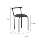 Ver imagem 2 de Conjunto 2 Banquetas Tubo Preto Napa Preta Carraro