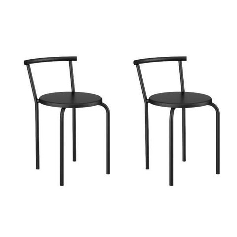 Conjunto 2 Banquetas Tubo Preto Napa Preta Carraro