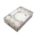 Ver mais imagens de Jogo de Xícaras e Pires 12 Peças Estampa Rosa