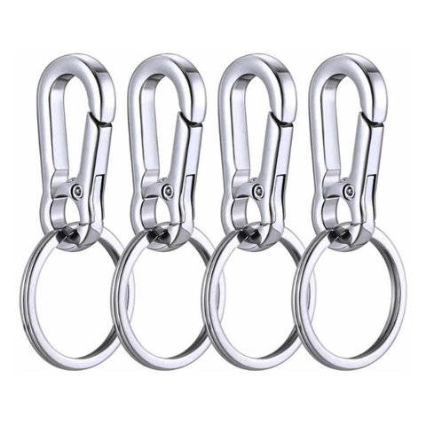 4 X Mosquetao Chaveiro Trava Argola Gancho Metal Chave Moto