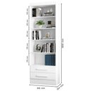 Ver imagem 3 de Multiuso Livreiro Estante 3420 Com 2 Gavetas Branco Qmovi Móveis