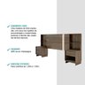 Cabeceira Casal Extensível e Mesa Lateral Madeirada Carraro - 3