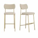 Ver imagem 1 de Kit 02 Banquetas Media Melissa Bar Cozinha Aço Dourado Bege