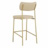 Kit 02 Banquetas Media Melissa Bar Cozinha Aço Dourado Bege - 2