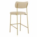 Ver imagem 2 de Kit 02 Banquetas Media Melissa Bar Cozinha Aço Dourado Bege