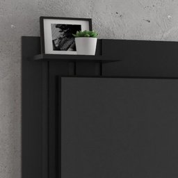 Kit Sala Painel Tv de até 48 Polegadas Dubai Com Nicho e Aparador Buffet Retrô 2 Portas Preto - 3