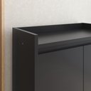 Ver imagem 7 de Kit Sala Painel Tv de até 48 Polegadas Dubai Com Nicho e Aparador Buffet Retrô 2 Portas Preto