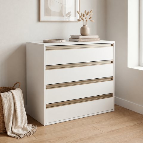 Cômoda 4 Gavetas em MDF Select Branco