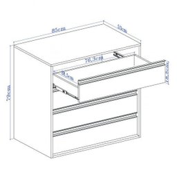 Cômoda 4 Gavetas MDF com Puxador Embutido  - 3