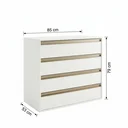 Ver imagem 3 de Cômoda 4 Gavetas em MDF Select Branco