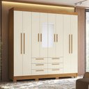 Ver imagem 2 de Guarda Roupa Casal Paranavai 8 Portas de Bater 6 Gavetas MDF MDP Cinamomo Areia Santos Andirá 212cm
