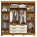 Ver imagem 3 de Guarda Roupa Casal Paranavai 8 Portas de Bater 6 Gavetas MDF MDP Cinamomo Areia Santos Andirá 212cm