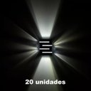 Ver imagem 1 de 20 Arandela Externa Muro 4 Aletas Facho Duplo Preto Alz35