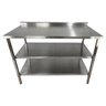 Mesa de Aço Inox Industrial 100x60x90 Cm com 2 Prateleiras Plano Liso com Espelho Nortinox Stander - 3