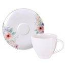 Ver imagem 1 de Xícara e Pires Chá Café Tramontina Floratta 100ml Porcelana Decorada Floral 2 Peças