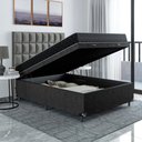 Ver imagem 4 de Cama Box Baú Viúva + Colchão Espuma D20 - 56x128x188cm - e-Shop Casa - Suede Preto