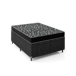 Cama Box Baú Viúva + Colchão Espuma D20 - 56x128x188cm - e-Shop Casa - Suede Preto - 5