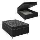 Ver imagem 1 de Cama Box Baú Viúva + Colchão Espuma D20 - 56x128x188cm - e-Shop Casa - Suede Preto