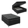 Cama Box Baú Viúva + Colchão Espuma D20 - 56x128x188cm - e-Shop Casa - Suede Preto - 1