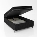 Ver imagem 6 de Cama Box Baú Viúva + Colchão Espuma D20 - 56x128x188cm - e-Shop Casa - Suede Preto