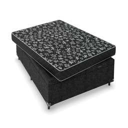 Cama Box Baú Viúva + Colchão Espuma D20 - 56x128x188cm - e-Shop Casa - Suede Preto - 7