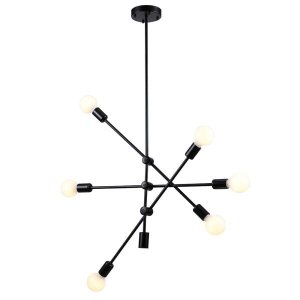 Pendente Bella Ipanema 68x139cm 6x E27 Preto RM004B