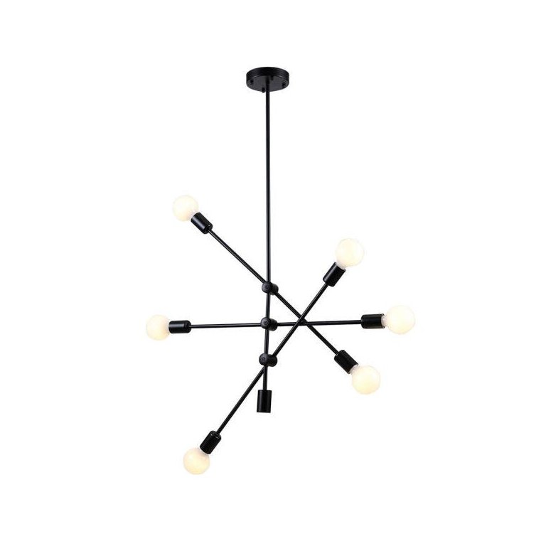 Pendente Bella Ipanema 68x139cm 6x E27 Preto RM004B